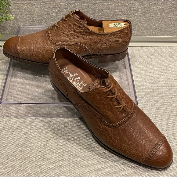 Barker Black Deer Skin Oxford Size 11 - Picture 2 of 13